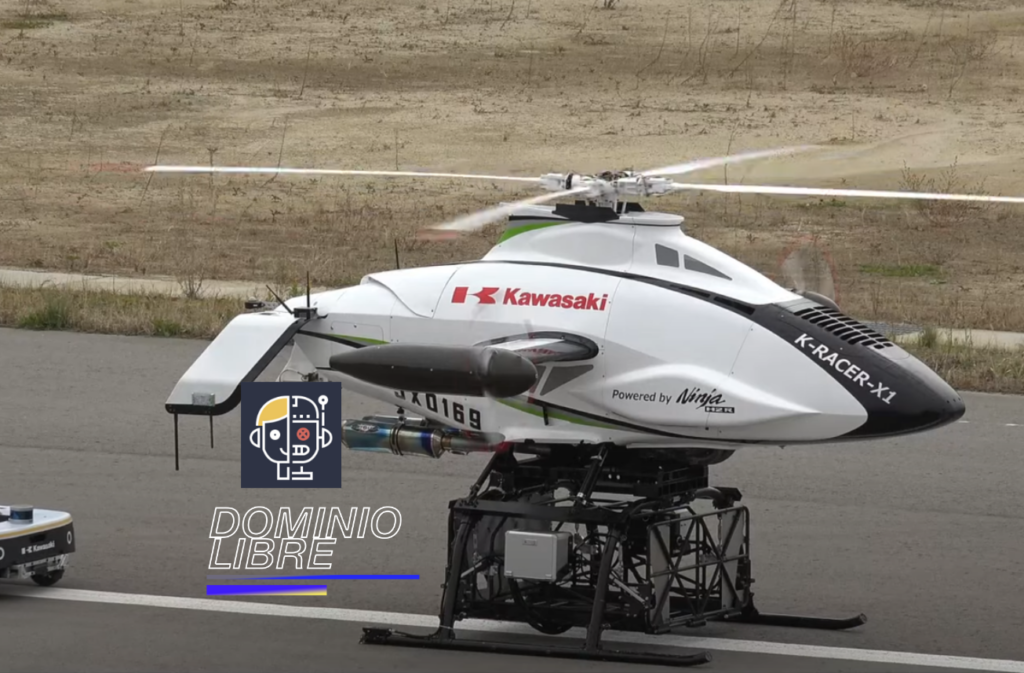 Este helicóptero autónomo de Kawasaki se carga y descarga mediante robots