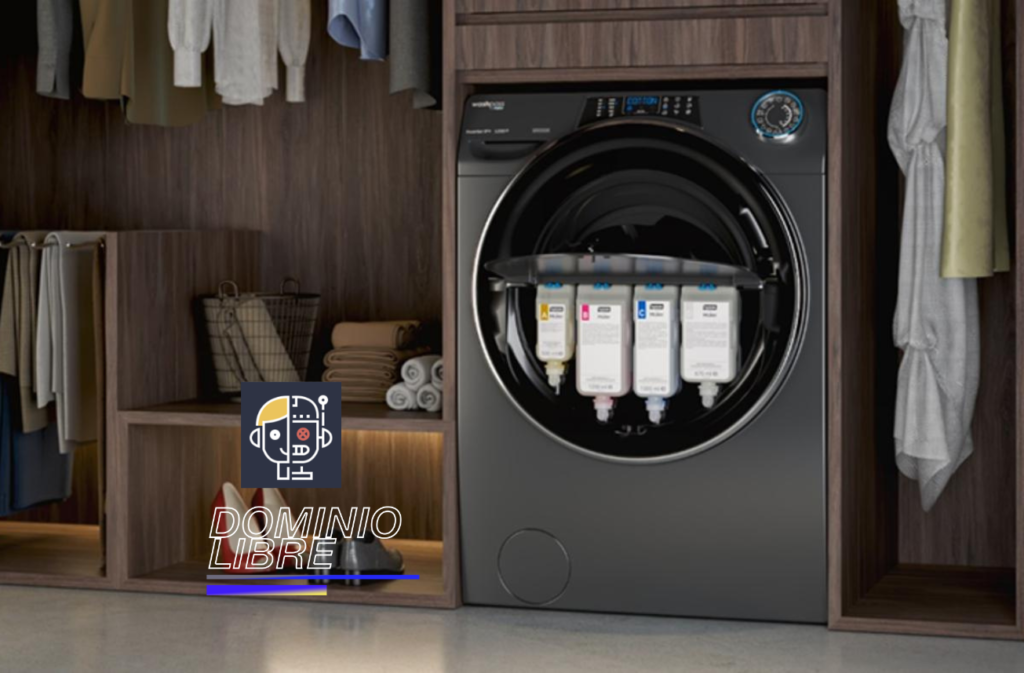 Esta lavadora funciona con cartuchos de detergente que se rellenan por suscripción.