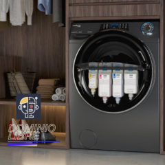 Esta lavadora funciona con cartuchos de detergente que se rellenan por suscripción.