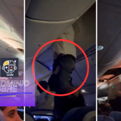 Aterradora turbulencia envía a un hombre a volar hacia un contenedor superior en un video viral.
